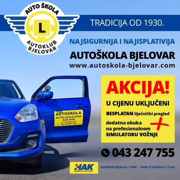 Mjesec pogodnosti u Autoškoli Autokluba Bjelovar, uz upis BESPLATAN liječnički pregled Mjesec pogodnosti u Autoškoli Autokluba Bjelovar, uz upis BESPLATAN liječnički pregled